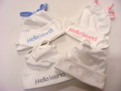 013 KINDER HELLO WORLD EMBROIDERED COTTON TIE TOP HAT