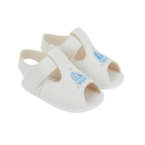 S052WB Baypods Sailing Boat Open Toe Sandal - White/Blue