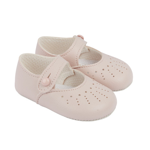 B755DP Baypods Sunburst Hole Punch Soft Sole Shoe - Dusty Pink