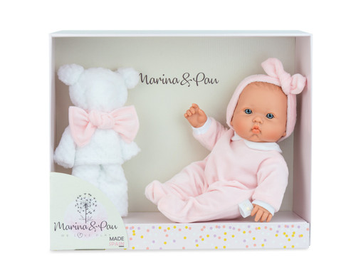 MP372 Marina & Pau 35cm Betty Teddy Blanket Individual Box Hard Body Doll