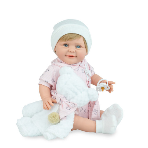 MP744 Marina & Pau 42cm Sugar Teddy Pink Individual Box Soft Body Doll