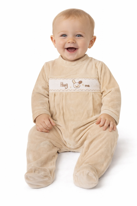 Nursery Time Baby Velour All in One with Smocking - Hug Me 412