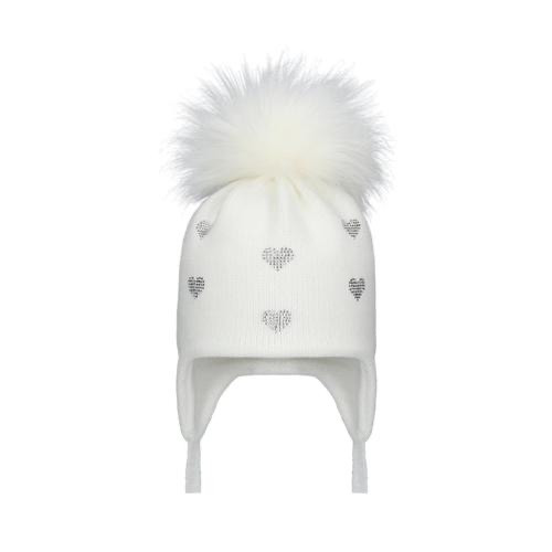 Pom Pom Envy Hearts - White