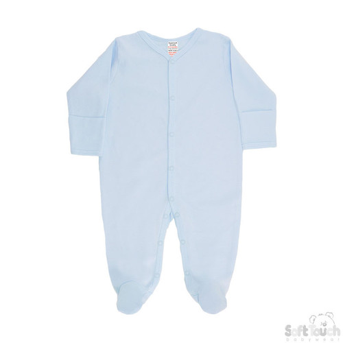 Soft Touch Infants Blue Sleepsuit No.SS4663-B-0-3m