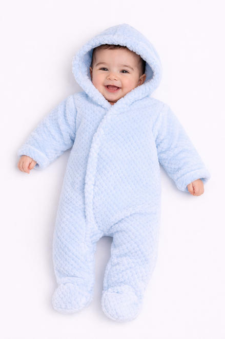 Soft Touch AL110-B BLUE WAFFLE ALL IN ONE SNOW SUIT
