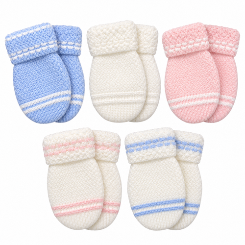 KINDER CABLE KNIT MITTS 1682 MATCHES TEDDY POM HATS