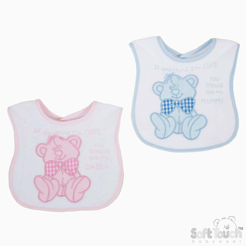 SOFT TOUCH Dbl Terry Emb Bib Cute P3575-PPP
