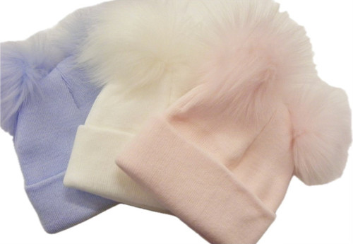 CT98 KINDER BOUTIQUE 2 POM POM SMOOTH  KNIT SIZE 3 XL HAT
