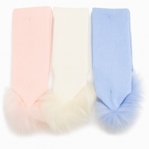 CT120 KINDER BOUTIQUE 2 FUR POM BABY SCARF - MANY COLOURS