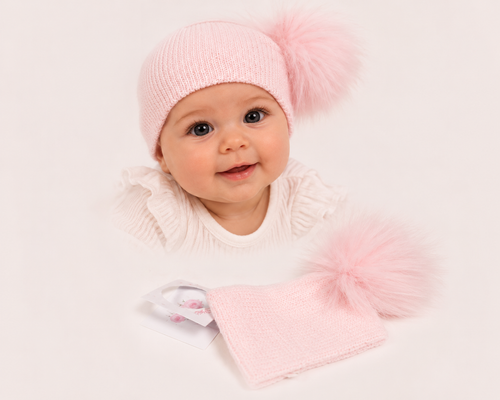 NURSERY TIME BW-0503-0627P BABY HEADBAND WITH POM - PINK