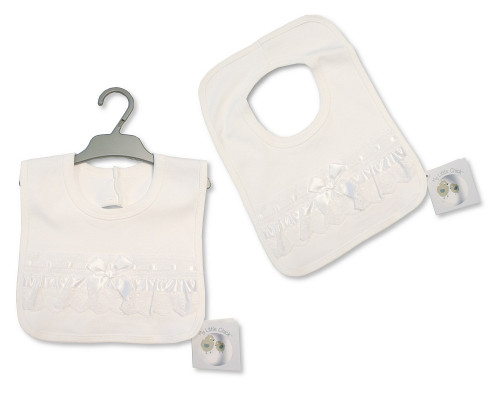 NURSERY TIME BW-104-825P BABY P.O.BIBS - WHITE