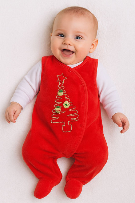 Nursery Time Baby Christmas Velour 2 pcs Set - Christmas Tree.