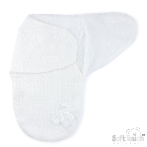Soft Touch SW188 White Cable Swaddle Wrap w/Bow : SW188-W