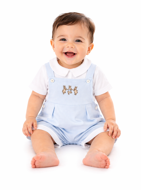 Kinder Boutique Boys Dungaree Set With Little Rabbit Embroidery BBKK-17