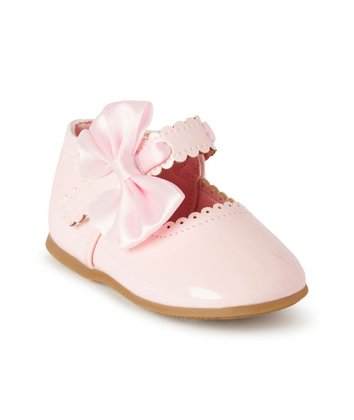 MELIA BIANCA RIBBONSLOT BOW PATENT SHOE - PINK.