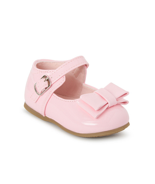 MELIA SHOES JEMMA PATENT BOW SHOE - PINK.