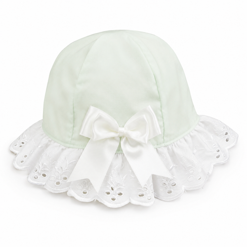 Kinder Boutique Mint Sunhat with frill trim and Bow 009