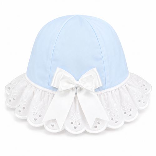 Kinder Boutique Blue Sunhat with frill trim and Bow 009