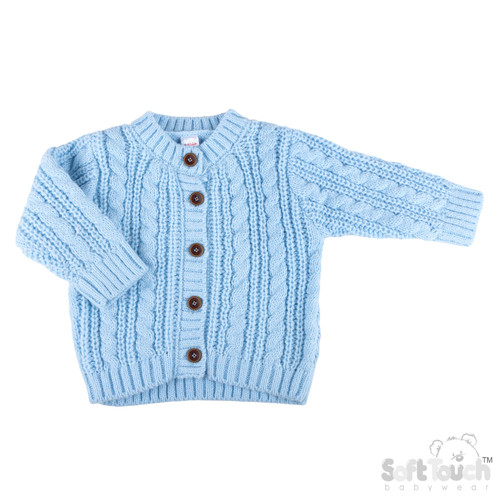 Soft Touch Long Sleeved Blue Knitted Cardigan : CD16-B