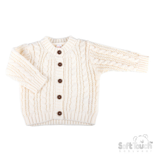 Soft Touch Long Sleeved Cream Knitted Cardigan : CD16-C