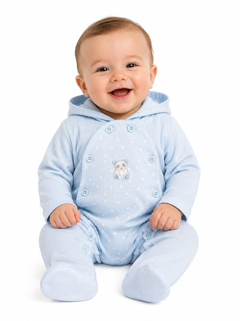 Nursery Time Baby Boys Pale Blue All in One - Bear BIS 2020 2561