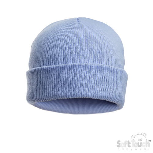 SOFT TOUCH Blue Infants (NB-12m)  Brushed Hat : H702-B