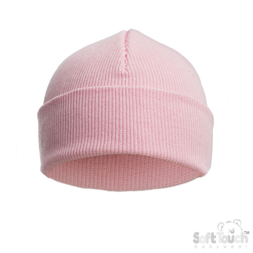 SOFT TOUCH Pink Infants (NB-12m) Cotton Beanie Hat : H704-C-P