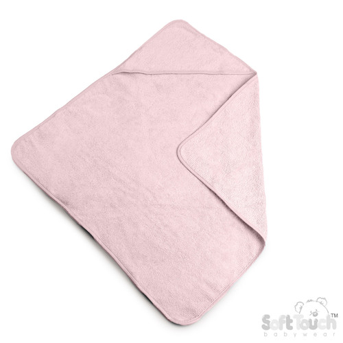 Soft Touch Plain Pink Hooded Towel HT10-P