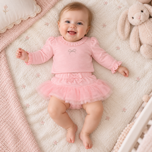 NURSERY TIMEBABY DRESS SET - 2 PCS - NB, 0/3, 3/6 - BIS-2020-2712