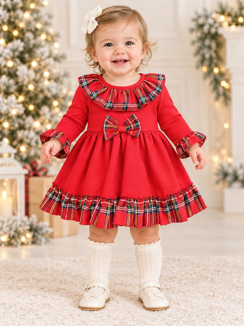 Kinder Boutique Red Bow Tartan Dress 6060