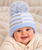 A57 KINDER GEOMETRIC DESIGN STRIPED LARGE POM HAT