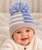 A57 KINDER GEOMETRIC DESIGN STRIPED LARGE POM HAT