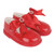 H035R EARLY DAYS DIAMANTE BOW HARD SOLED SHOE - RED