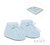 S401 SOFT TOUCH  TIE ON WAFFLE KNIT BOOTIES - BLUE