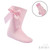 S141-P SOFT TOUCH 'ADORABLE' KNEE LENGTH SOCKS with SATIN BOW --PINK