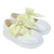 H035WL EARLY DAYS DIAMANTE BOW HARD SOLED SHOE - WHITE/LEMON