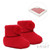 S408R  SOFT TOUCH FINE KNIT POM POM BOOTEES - RED