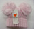 KH040 KINDER RIBBED KNITTED HAT - 2 ACRYLIC POMS - SINGLES