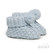 S443-B SOFT TOUCH CABLE KNIT KNITTED BOOTEE with POMPOM - BLUE