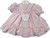 5070P Kinder Collection Dobby Spot Dress with Daisy Lace Trim - Pink/Pink