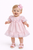 5070P Kinder Collection Dobby Spot Dress with Daisy Lace Trim - Pink/Pink