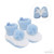 Blue Pom Pom Crochet Bootees No.CRS11-B
