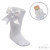S350-W Soft Touch "Elegance" Knee Length Socks with Satin Bow -- White
