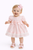 6000 Kinder Collection Pink Dress with Satin & Lace Trim Double Bows - Pink