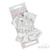 HB120-P SOFT TOUCH HEADBAND with SATIN BOW & FLOWER - WHITE