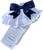 8556 KINDER COLLECTION RIBBON & LACE DOUBLE BOW SOCK NAVY