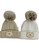 CT70 KINDER BOUTIQUE SOFT FUR POM TEDDY PULL ON HAT  IVORY