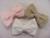 CT167 LARGE BOW EARWARMER HEADBAND - RIBBED Pink/White/Beige