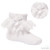 SOFT TOUCH White Lace Ankle Socks W/Bow & Rose No. S326-W
