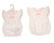 Nursery Time BABY BABY ROMPER-N/B 0/3 3/6-WHITE / HEART  BIS-2120-6396